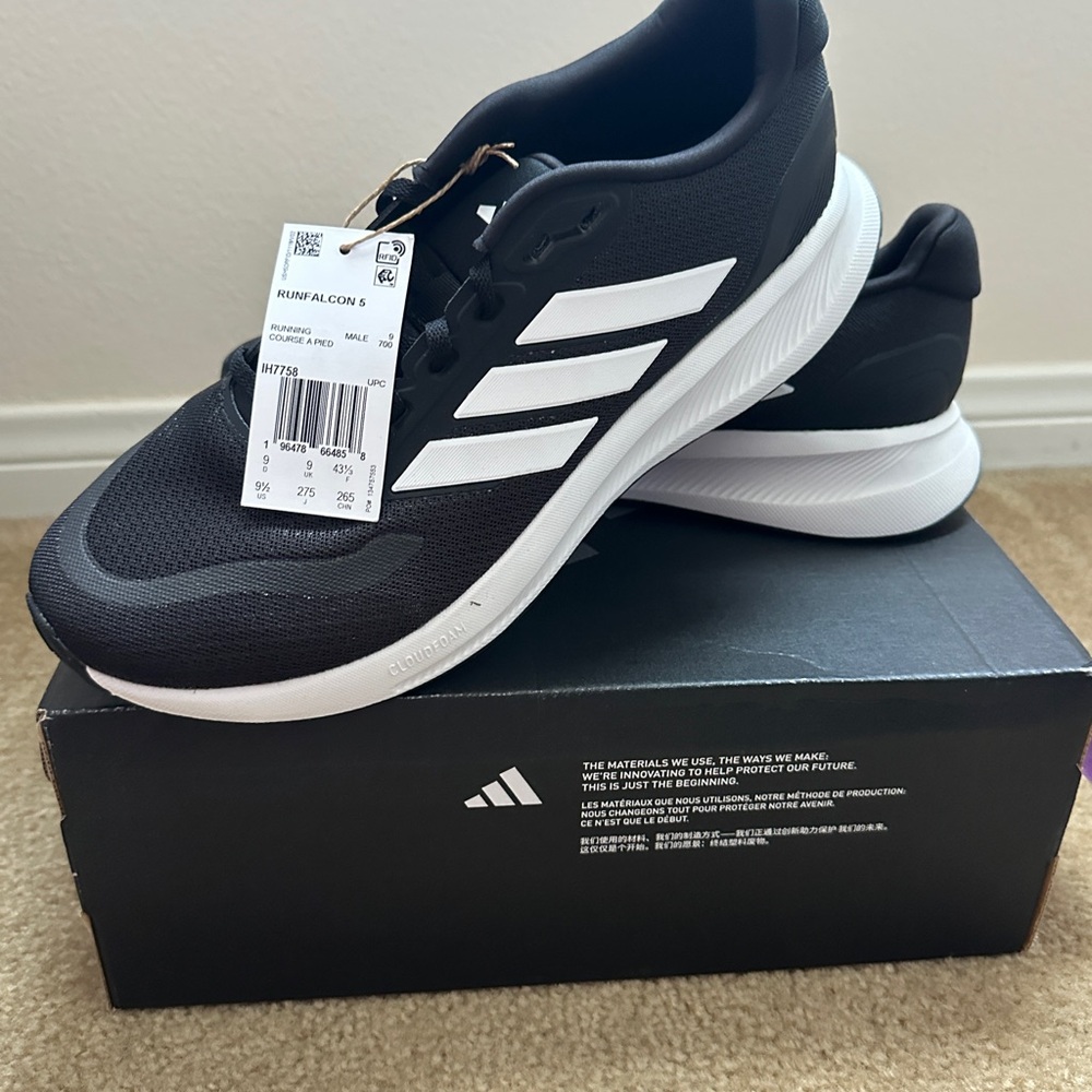 Adidas Runfalcon 5 Black and White Shoes